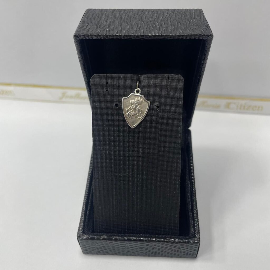 PINGENTE ESCUDO DE SÃO JORGE FOSCO PRATA 925-250536