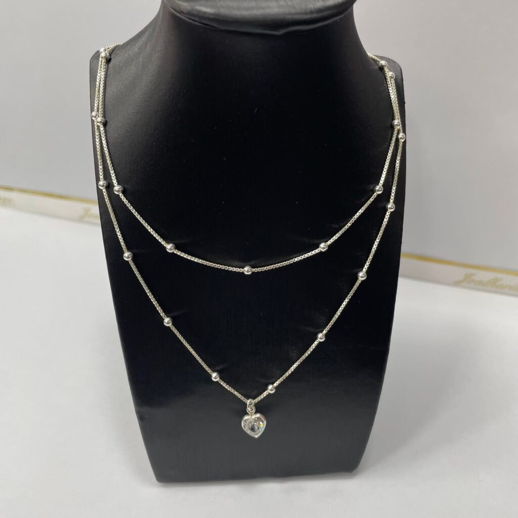 COLAR DUPLHO BOLINHAS EM PRATA 925- 41050139