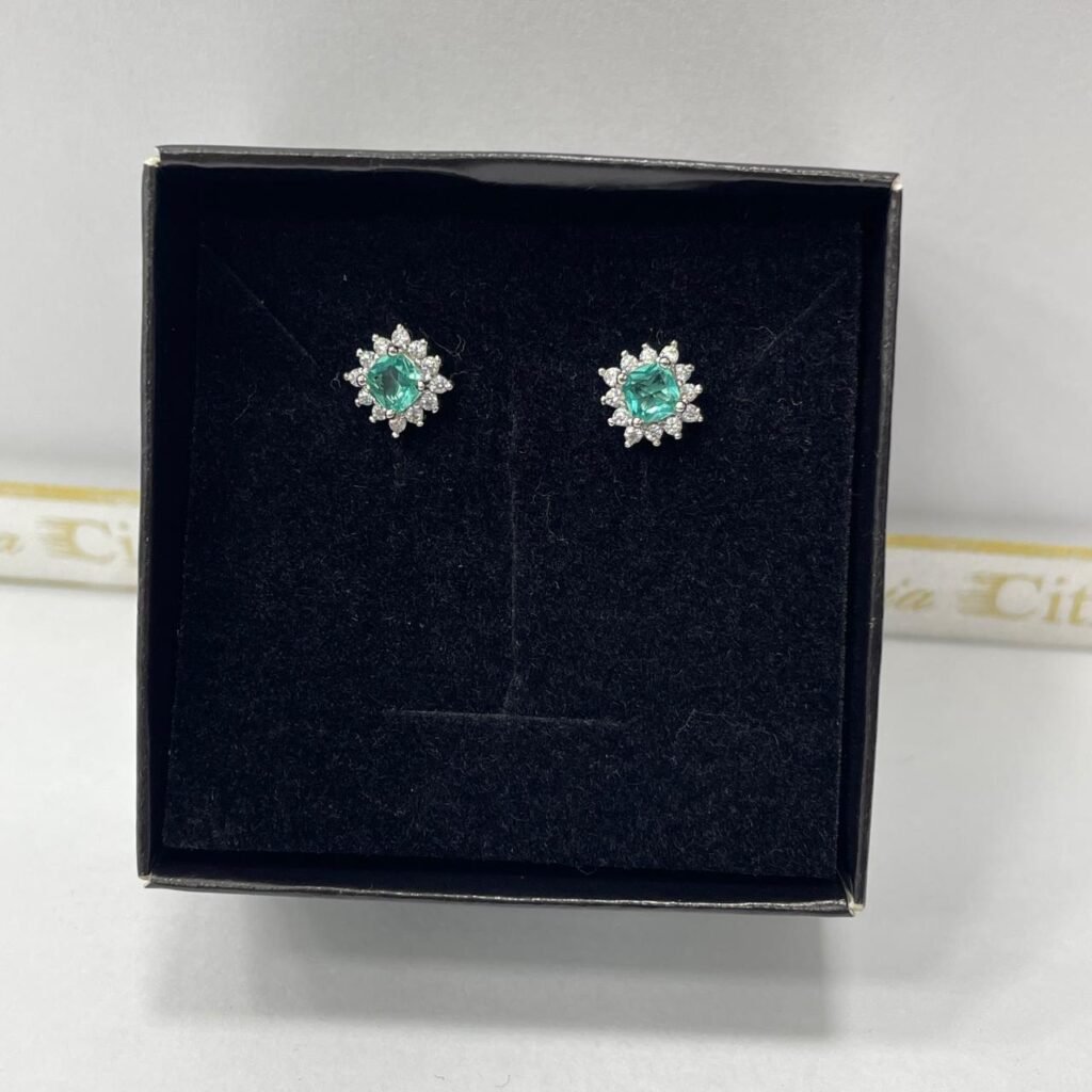BRINCO PONTO DE LUZ ZIRCONIA VERDE EM PRATA 925- 429039BR