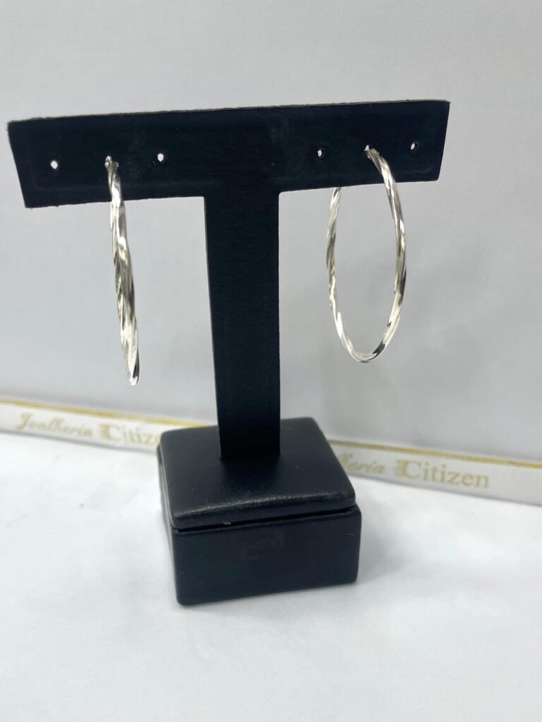 ARGOLA TORCIDA GRANDE EM PRATA 925- 445059-ARG