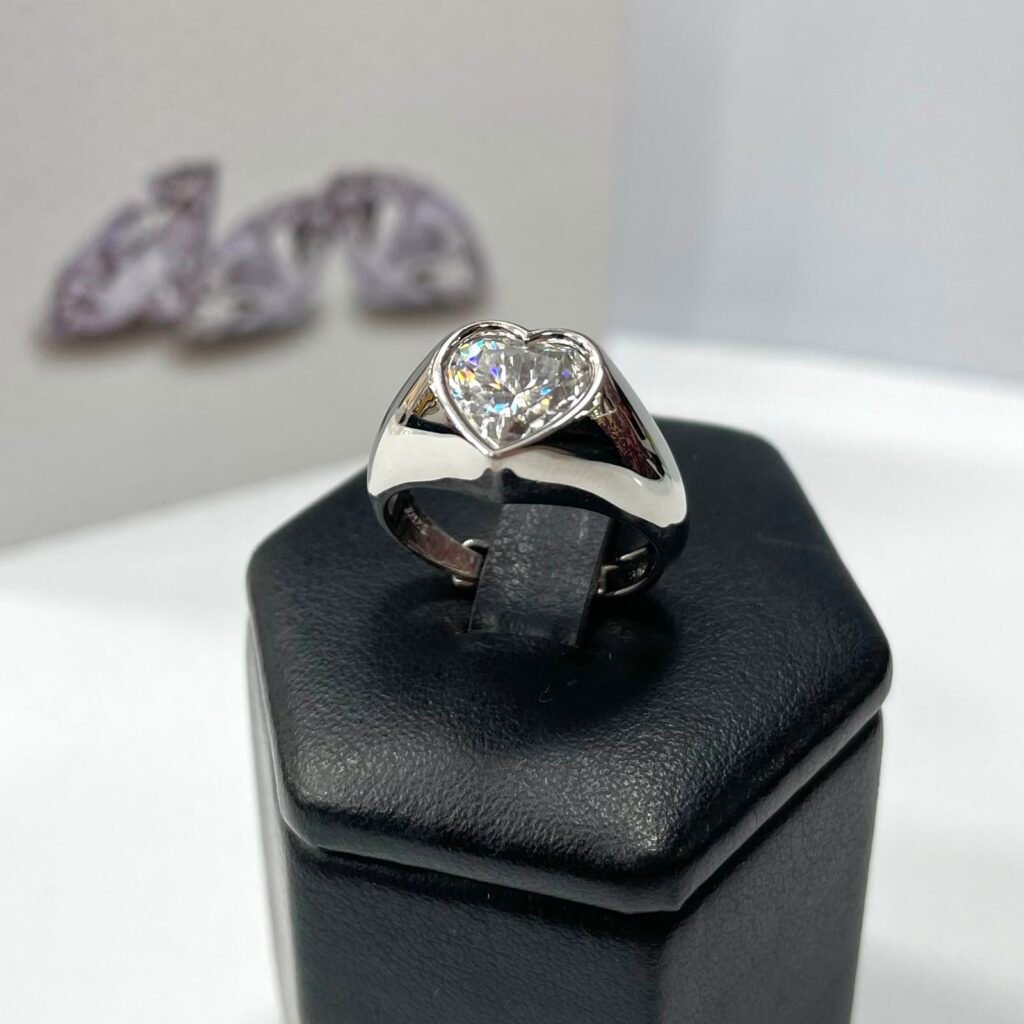 ANEL PRATA 925 CORAÇÃO COM MOISSANITE- 601510149029950