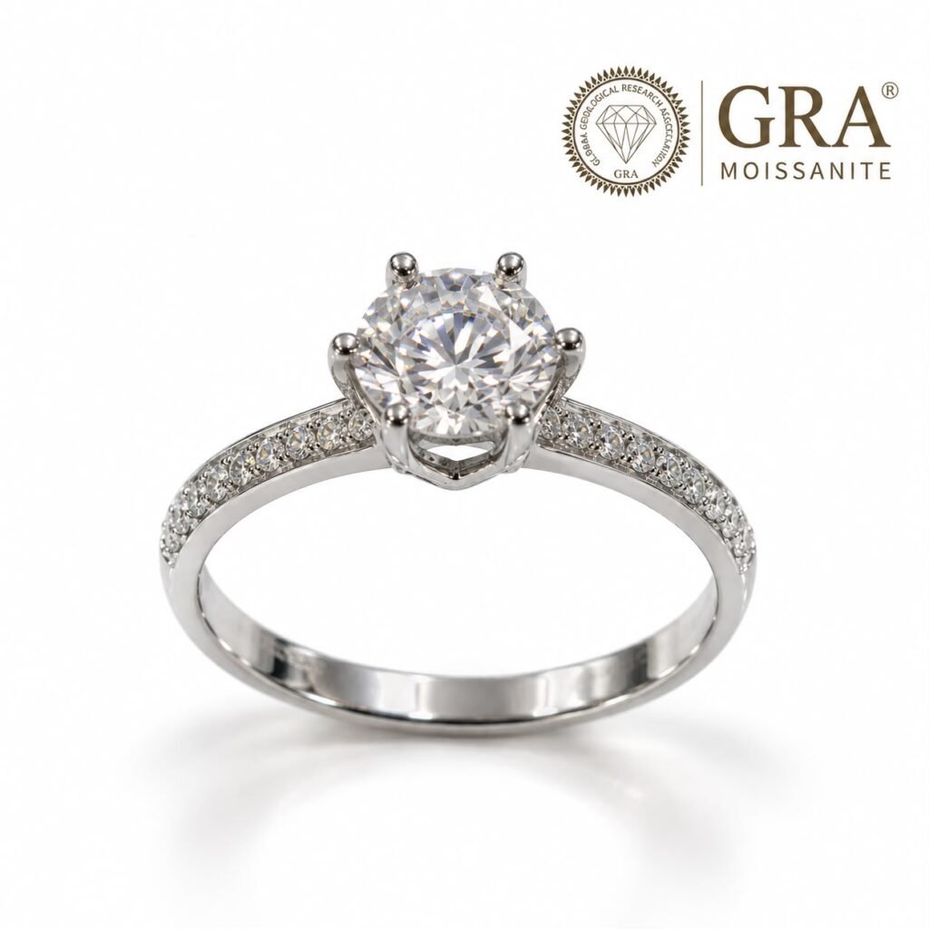ANEL SOLITÁRIO PRATA 925 COM MOISSANITE- 41100149-SL
