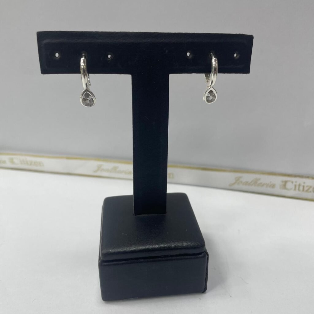 ARGOLA COM PINGENTE GOTA EM PRATA 925- 85427