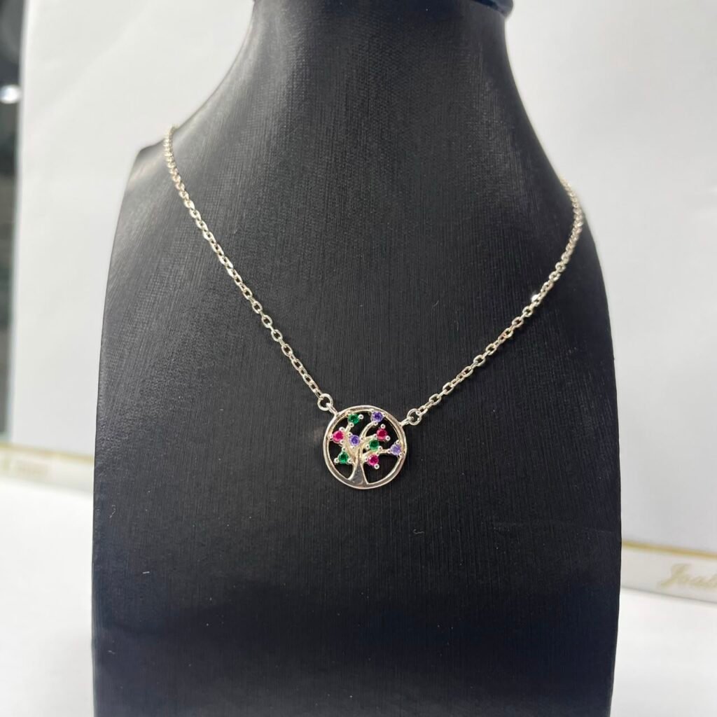 COLAR ARVORE DA VIDA COLORIDO PRATA 925K-89128