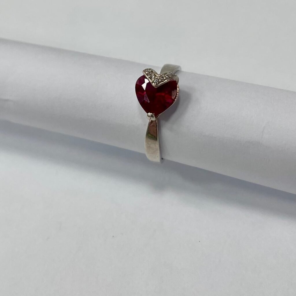 ANEL EM PRATA 925- AN3308-VR- VERMELHO