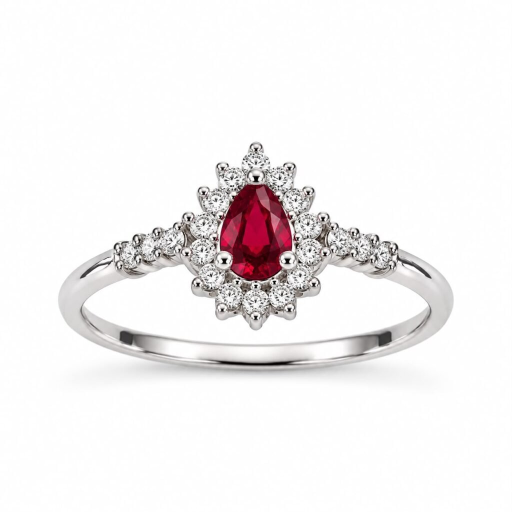 ANEL DE FORMATURA EM PRATA 925- 104944- VERMELHO