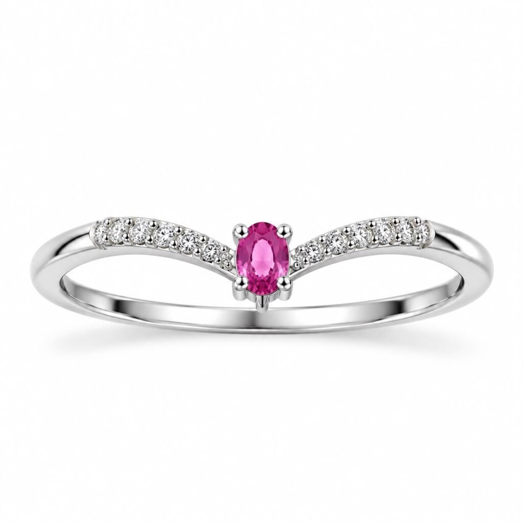 ANEL EM PRATA 925- 420029-SOLI- ROSA