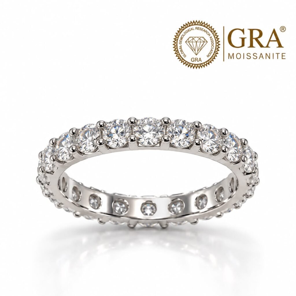 ALIANÇA INTEIRA EM PRATA 925 COM MOISSANITES- 41990279-AL