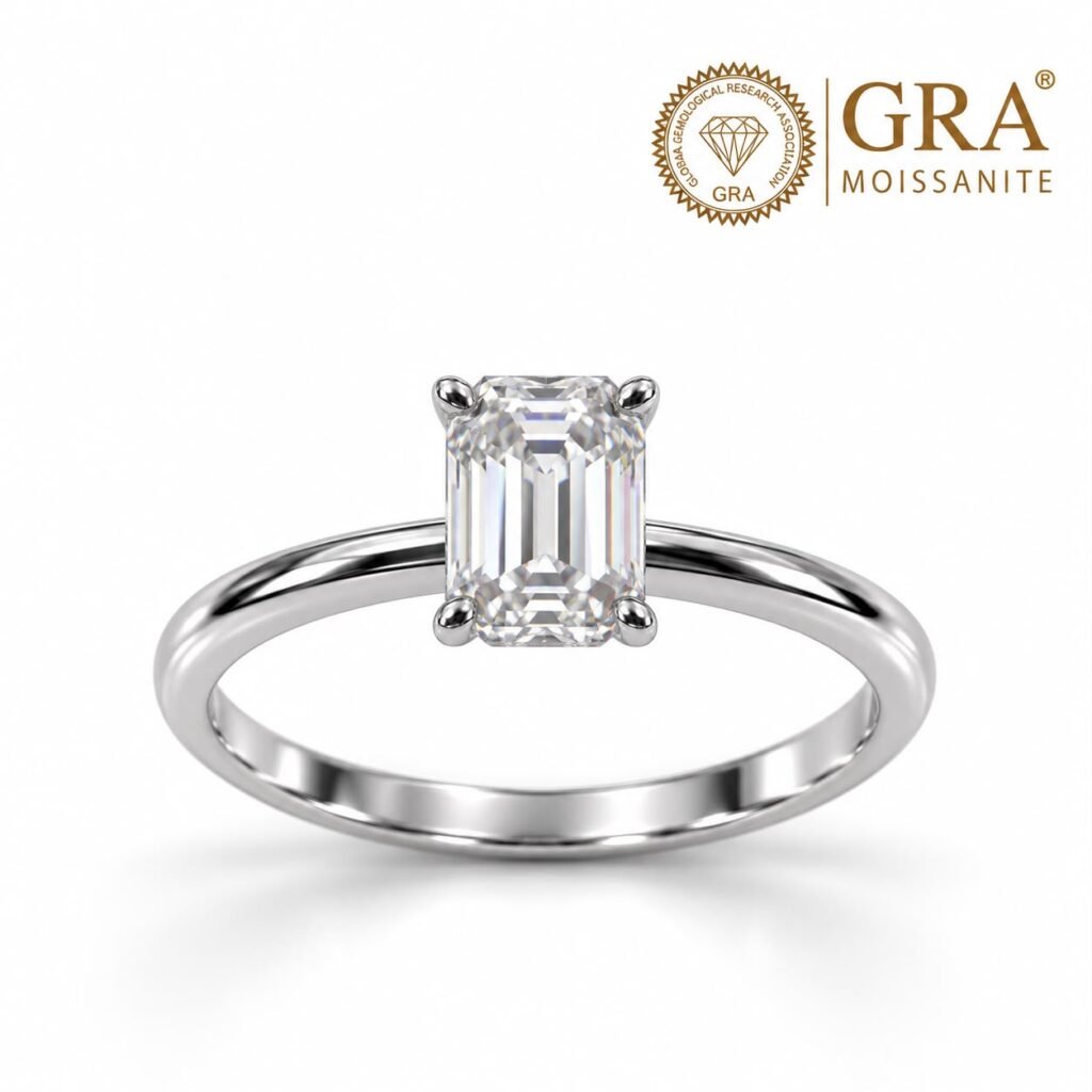 ANEL SOLITÁRIO EM PRATA 925 COM MOISSANITE- 601510149029950