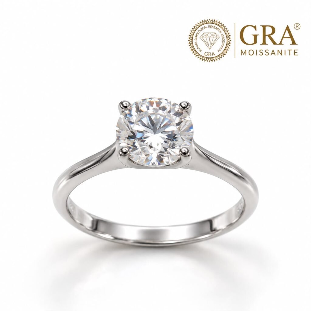 ANEL SOLITÁRIO PRATA 925 COM MOISSANITE- 1185101149018950
