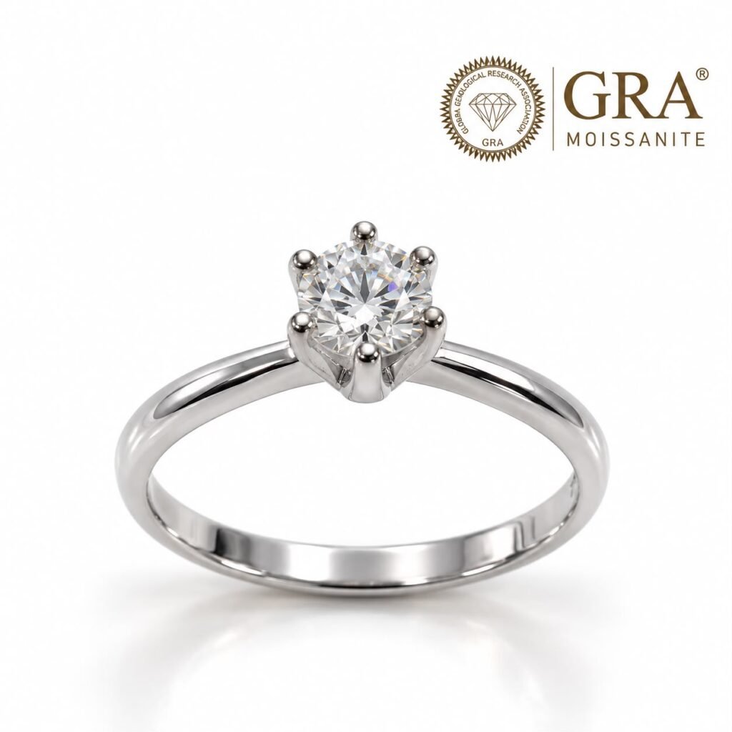 ANEL SOLITÁRIO PRATA 925 COM MOISSANITE- 4139179PDM