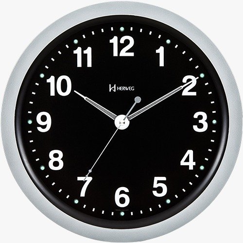 RELÓGIO DE PAREDE HERWEG PRETO QUARTZ- 6817PT