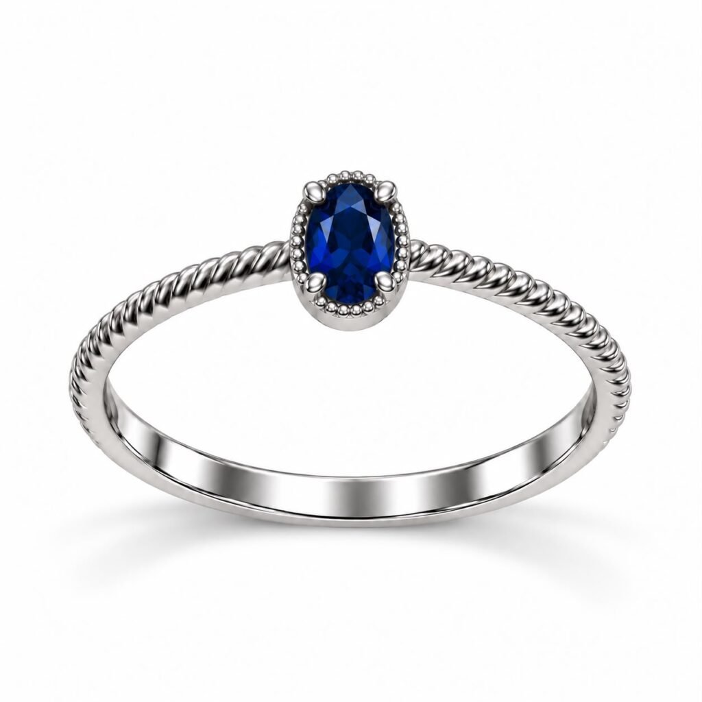 ANEL ARO TORCIDO PEDRA AZUL PRATA 925- AN1097-AZ