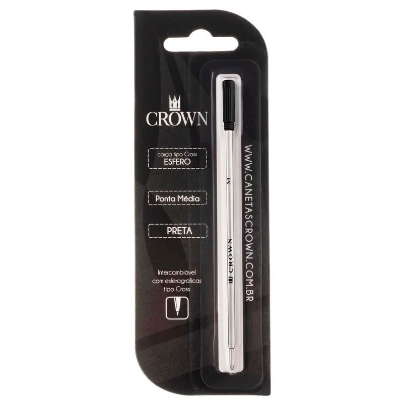 CARGA CANETA CROWN CROSS ESFERO COR PRETA- CA12009P