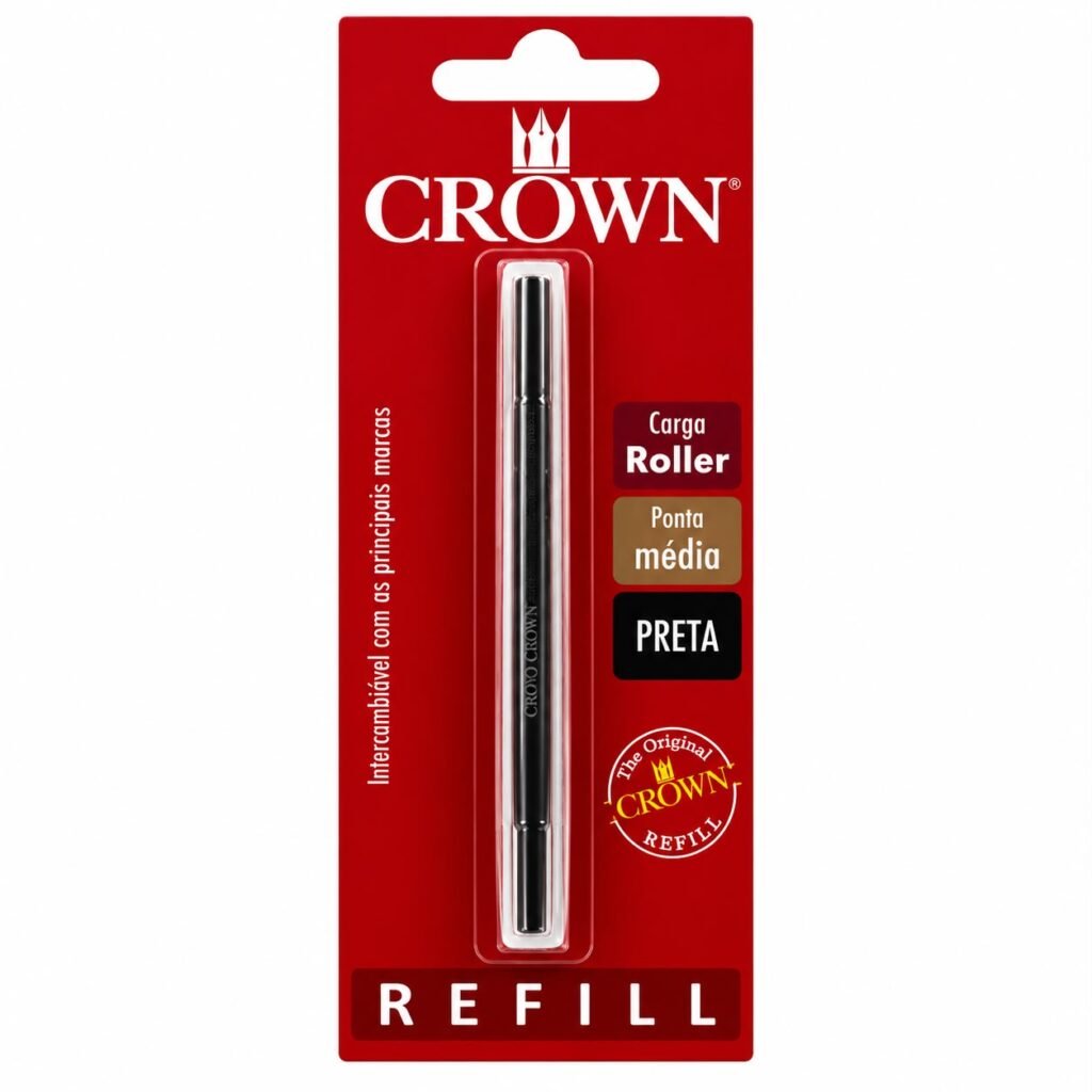 CARGA CANETA CROWN ROLLER COR PRETA- CA22007P